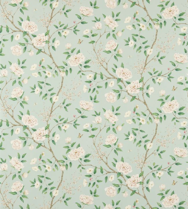 Romey's Garden Wallpaper by Zoffany Sea Green