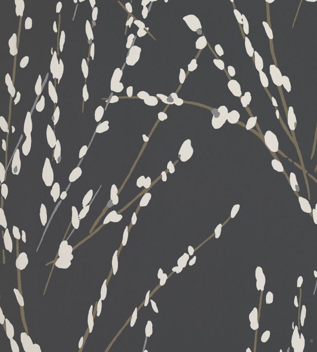 Mikado Wallpaper by Romo Charcoal