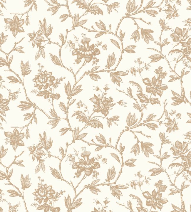 Rosa Wallpaper by Casadeco Beige Ficelle