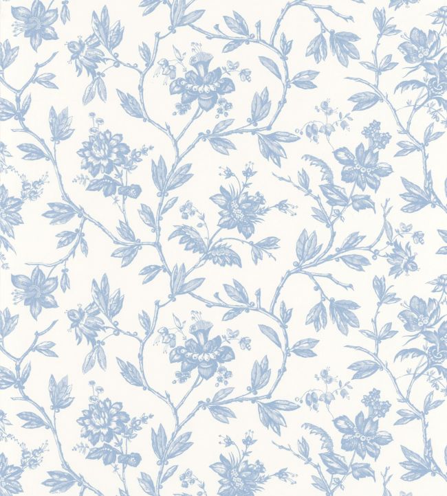 Rosa Wallpaper by Casadeco Bleu Faience