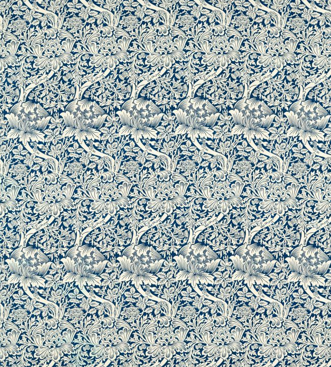 Rose & Thistle Fabric by Morris & Co Indigo