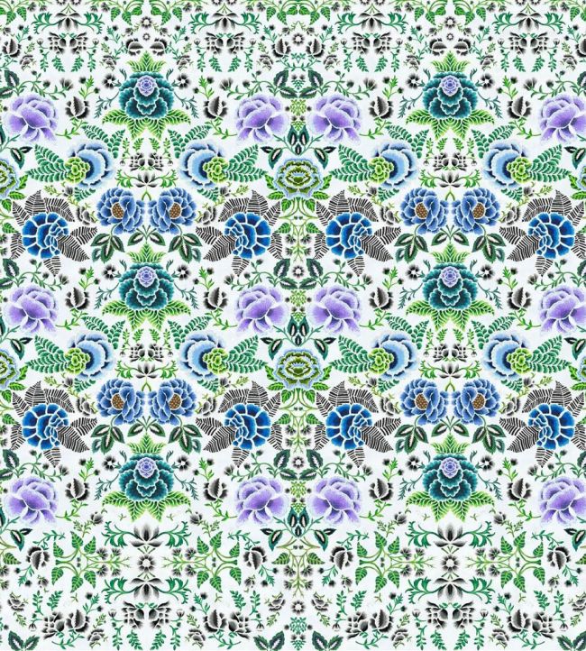 Rose De Damas Mural by Designers Guild Cobalt