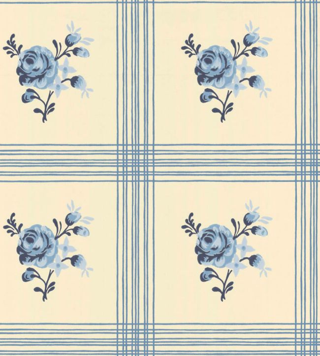 Rose Wallpaper by Langelid Von Bromssen Delt Blue