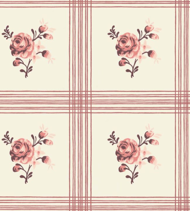 Rose Wallpaper by Langelid Von Bromssen Faded Red