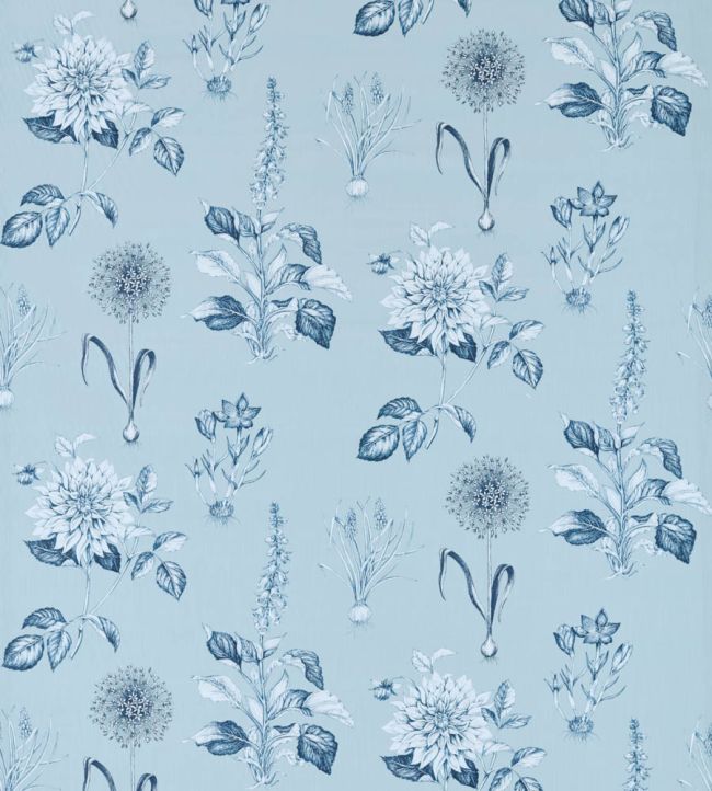 Roseraie Fabric by Clarke & Clarke Denim