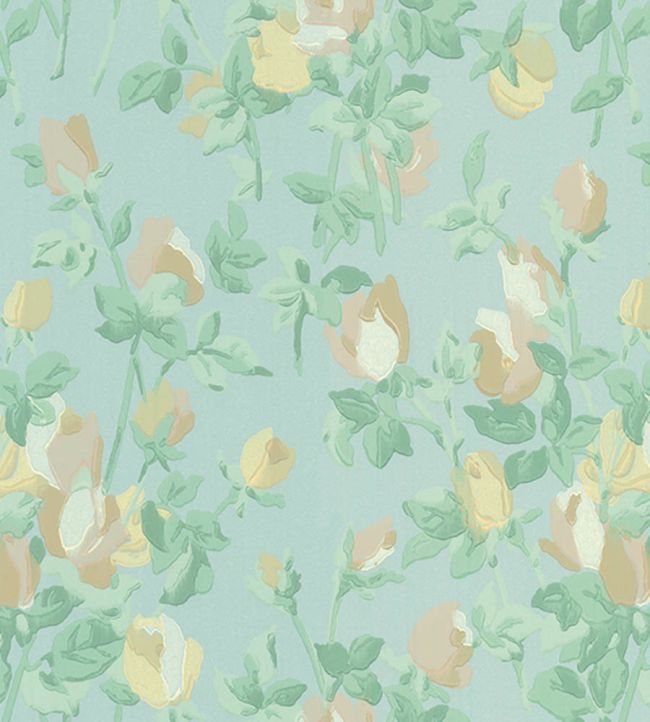 Roseraie Wallpaper by Jannelli&Volpi Sky Blue