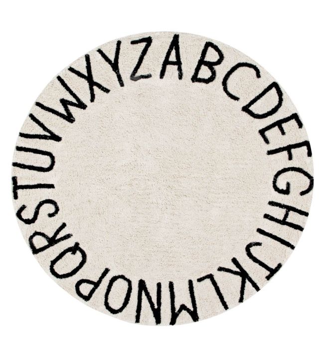 Lorena Canals Round ABC rug Natural-Black C-ABC-NBK Natural-Black