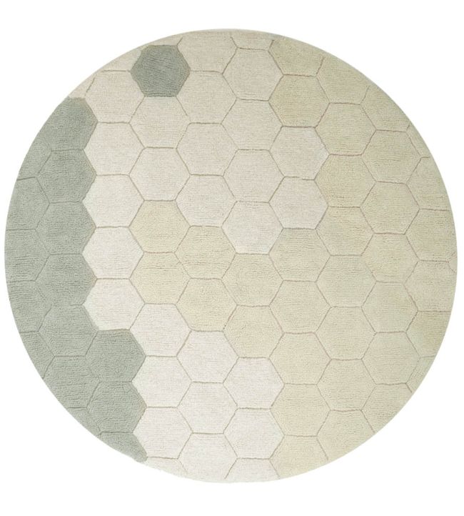 Lorena Canals Round Honeycomb rug Blue Sage C-COMB-BSG Blue Sage