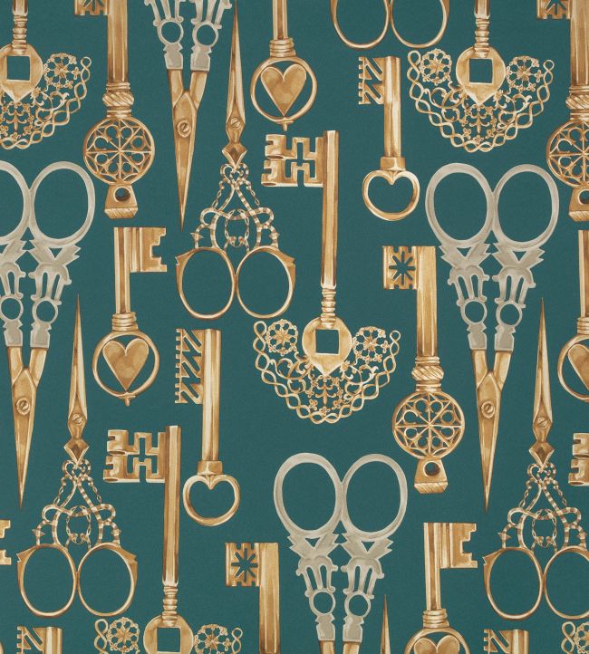 Roxanne Wallpaper by Romo Peacock