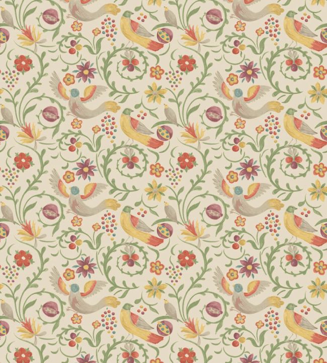 Royal Court Wallpaper by GP & J Baker Red/Green