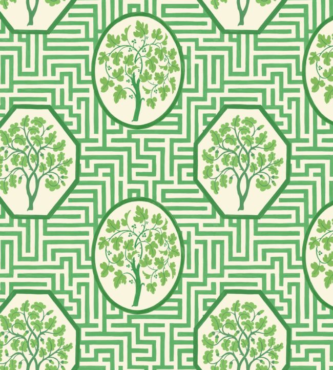 Royal Maze Wallpaper by GP & J Baker Royal Green
