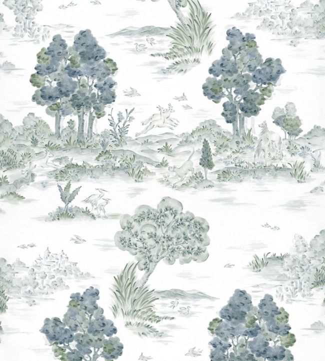 Royal Oak Wallpaper by Coordonne Aqua