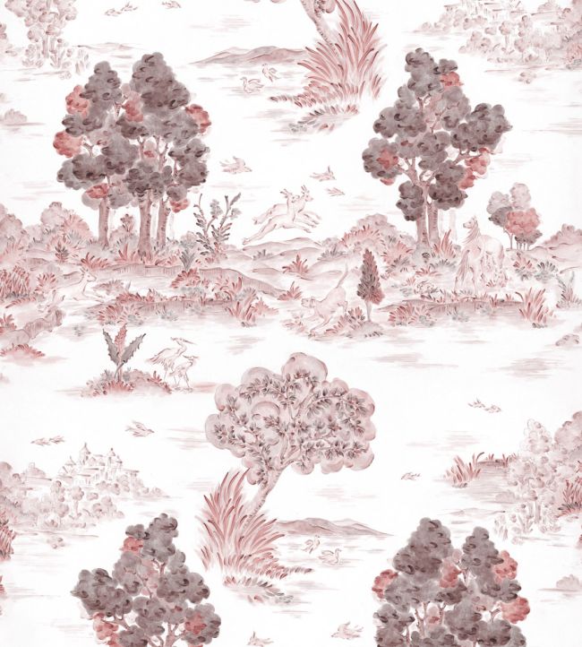Royal Oak Wallpaper by Coordonne Vermillion