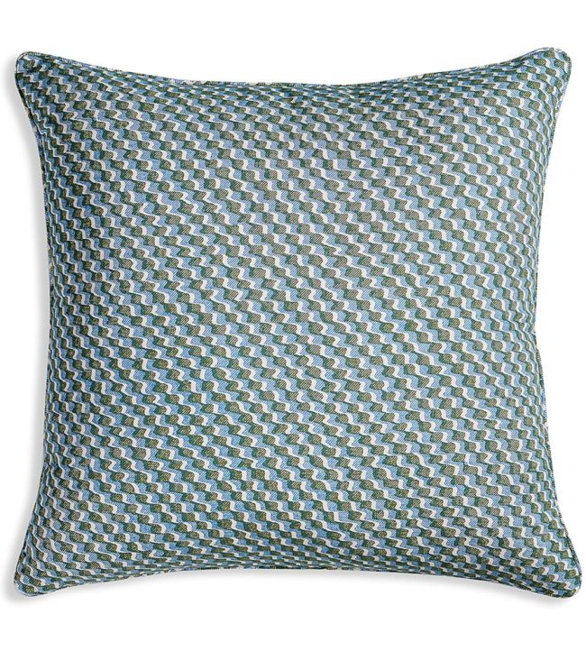 Ruffle Cushion 43 x 43cm by Fermoie Green and Blue