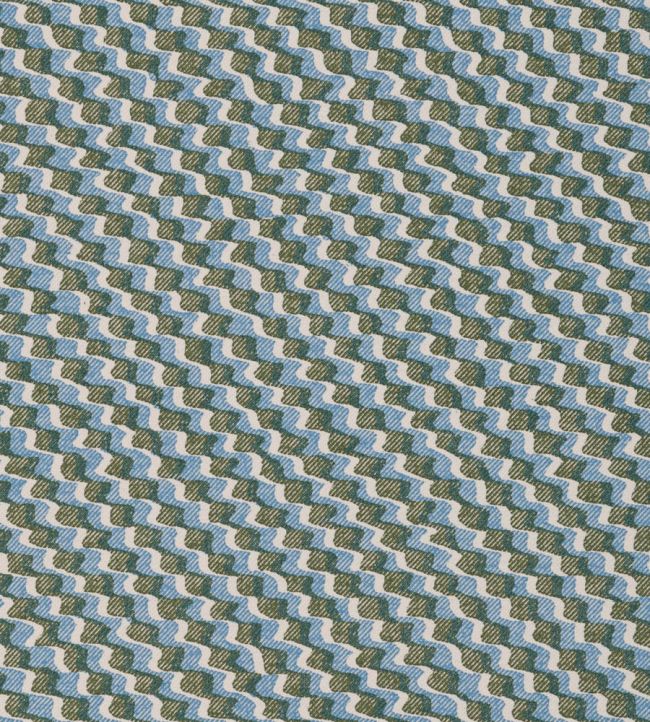 Ruffle Fabric by Fermoie Green/Blue