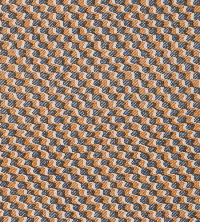 Ruffle Fabric by Fermoie Orange/Blue