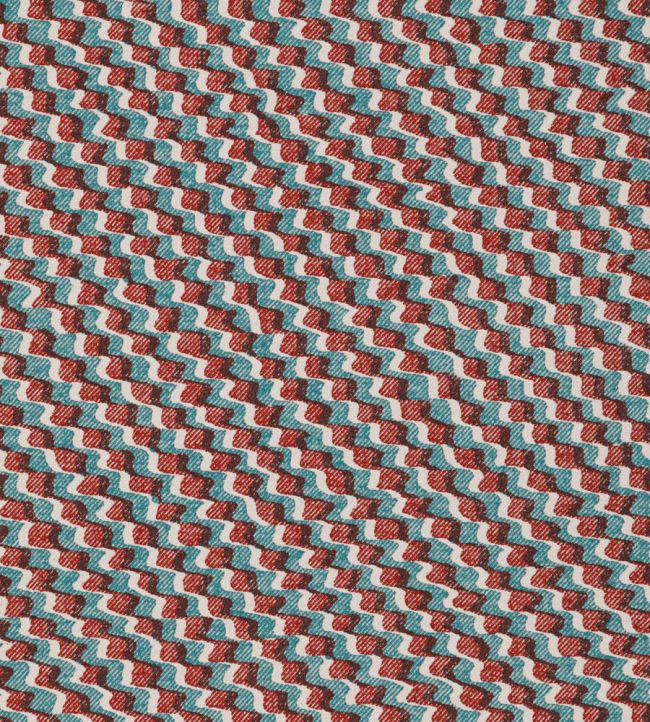 Ruffle Fabric by Fermoie Red/Blue