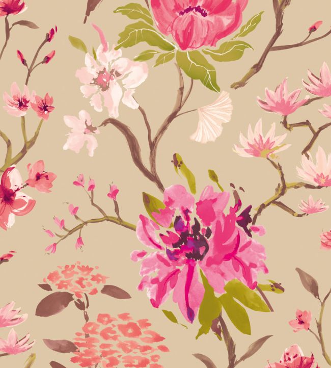 Saku Wallpaper by Ohpopsi Tea & Rose