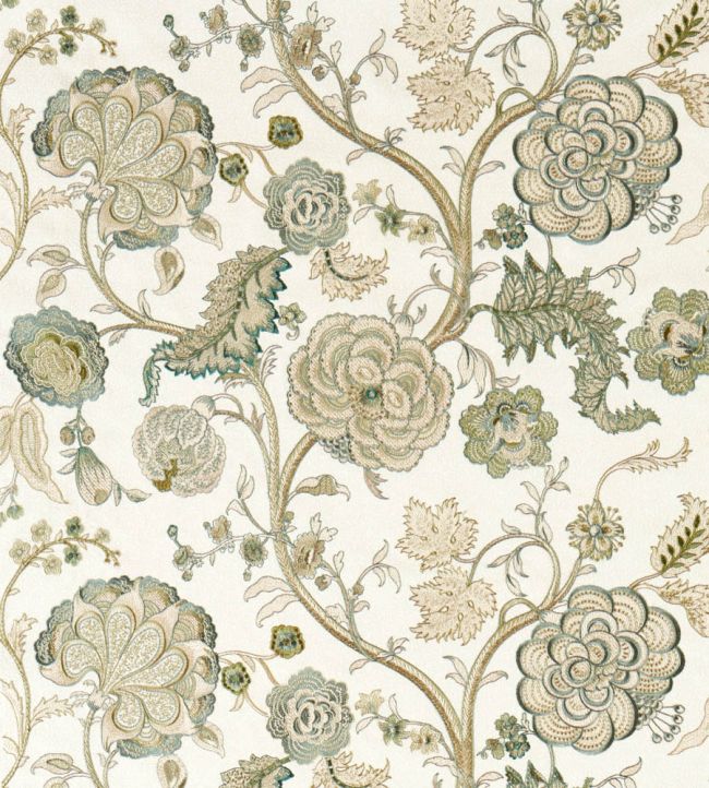 Salisbury Embroidery Fabric by Sanderson Yew Green