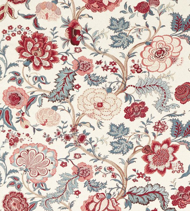 Salisbury Jacobean Fabric by Sanderson Madder Rose