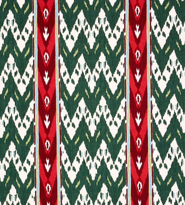 Samar Ikat Velvet Fabric by Schumacher Green