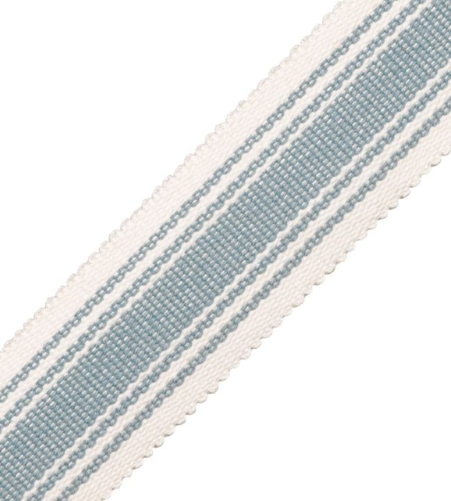 Sorrento Striped Border Trimming by Samuel & Sons Blue Thistle