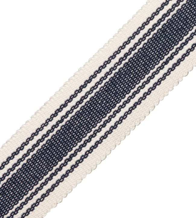 Sorrento Striped Border Trimming by Samuel & Sons Indigo