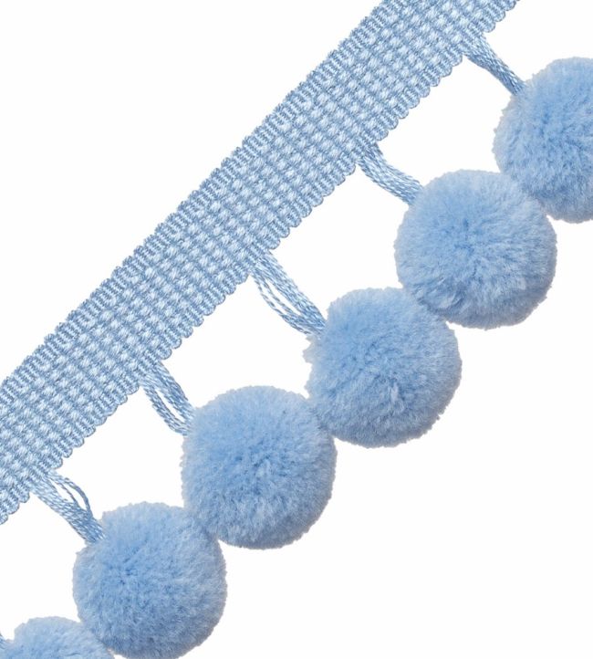 Dolce Pom Pom Fringe Trimming by Samuel & Sons Blue Frosting