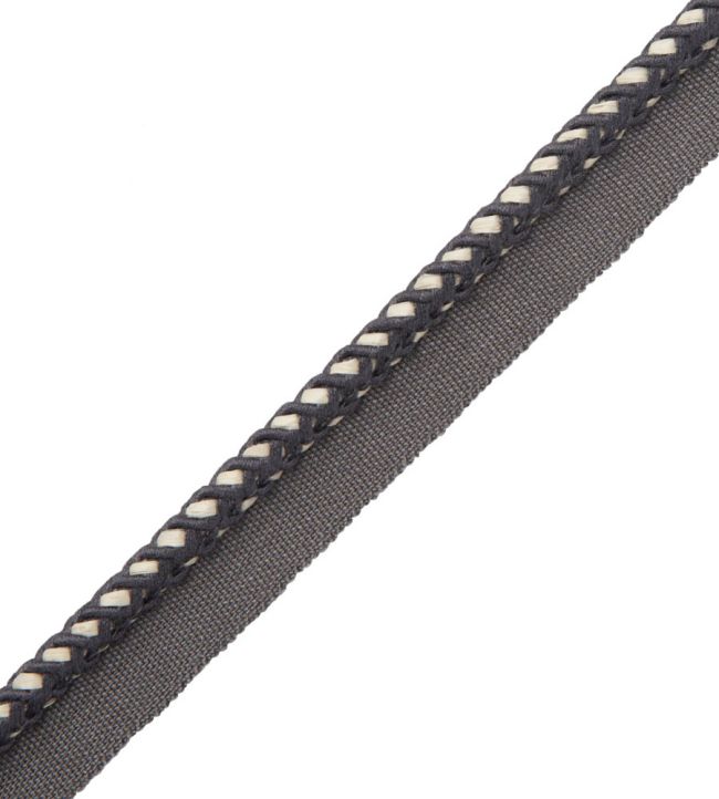 Inca Cord With Tape Trimming by Samuel & Sons Charcoal