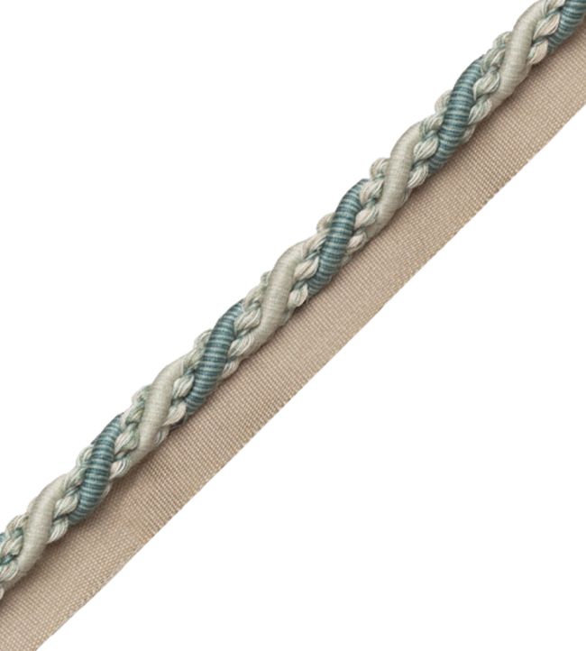 8mm Tiverton Cord With Tape Trimming by Samuel & Sons Aqua