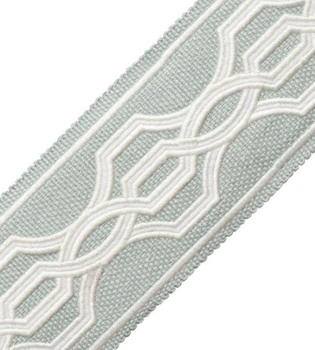 Veranda Linen Applique Border Trimming by Samuel & Sons Robin'Egg