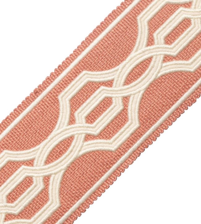 Veranda Linen Applique Border Trimming by Samuel & Sons Antique Coral