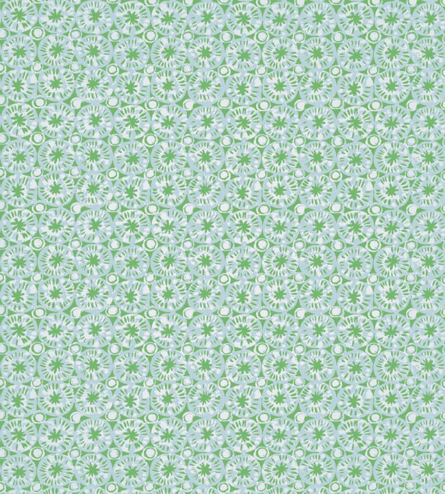 Sand Dollar Wallpaper by Thibaut Green and Blue