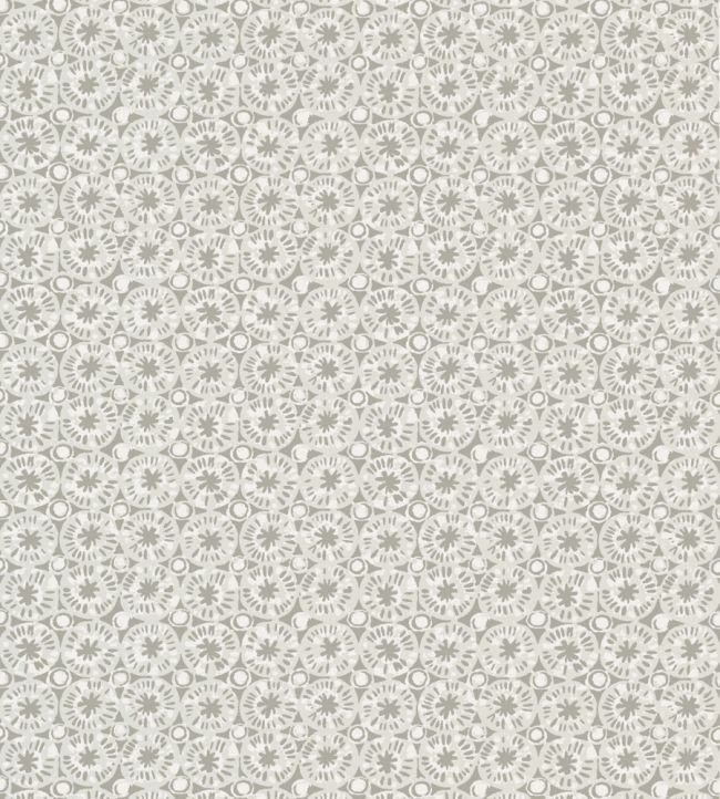 Sand Dollar Wallpaper by Thibaut Pearl and Charcoal