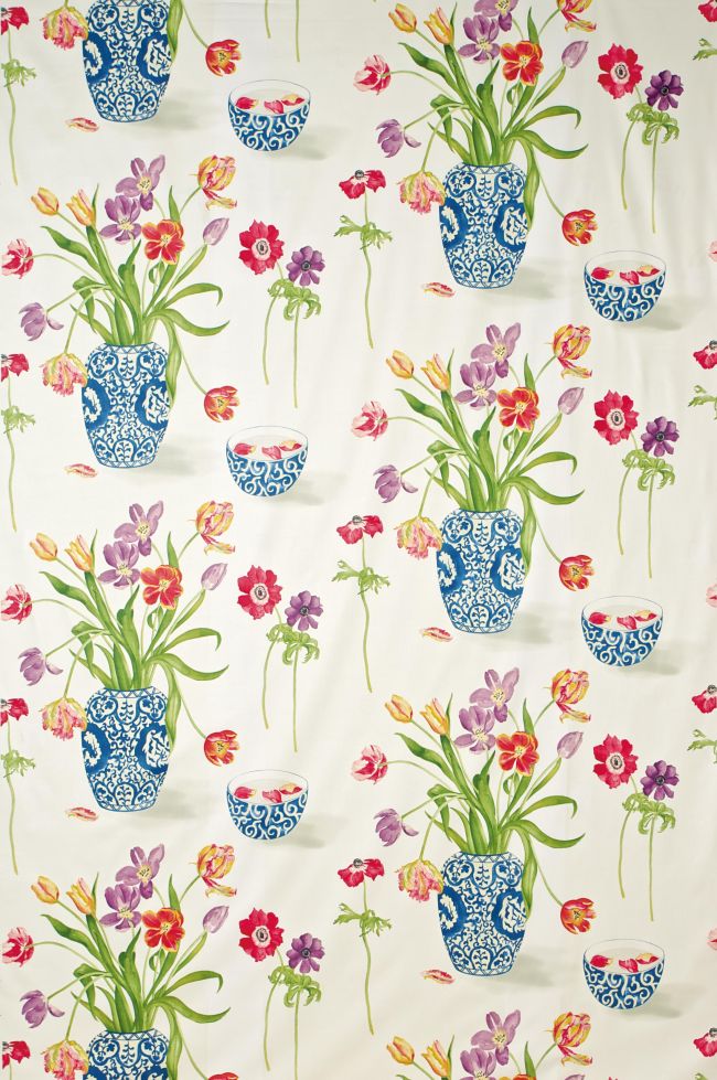 Painters Garden Fabric by Sanderson Violet/Crimson