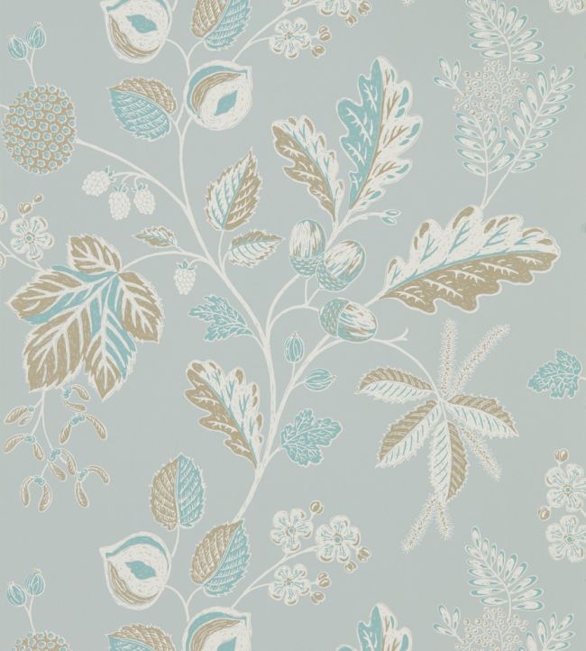 Warwick Wallpaper by Sanderson Blue Grey