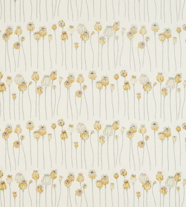Poppy Pods Fabric by Sanderson Sienna/Dove