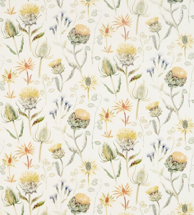 Thistle Garden Fabric by Sanderson Ochre/Olive