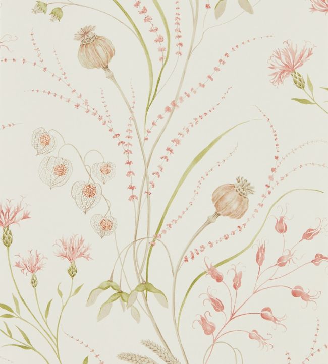 Summer Harvest Wallpaper by Sanderson Claret/Olive