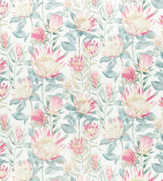 King Protea Fabric by Sanderson Orchid/Grey
