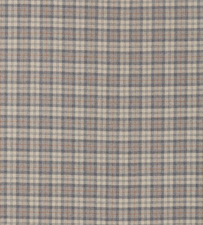 Fenton Check Fabric by Sanderson Check Grey / Cinnamon