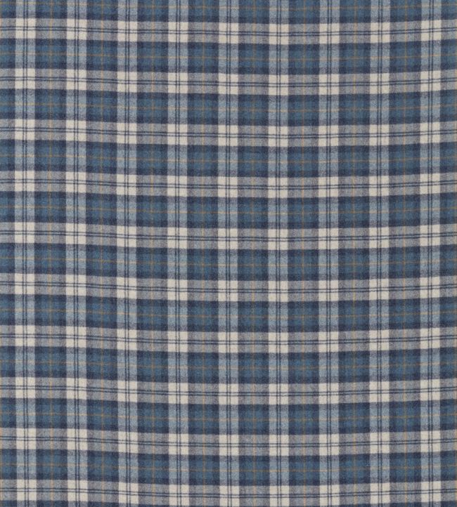 Fenton Check Fabric by Sanderson Check Indigo / Stone
