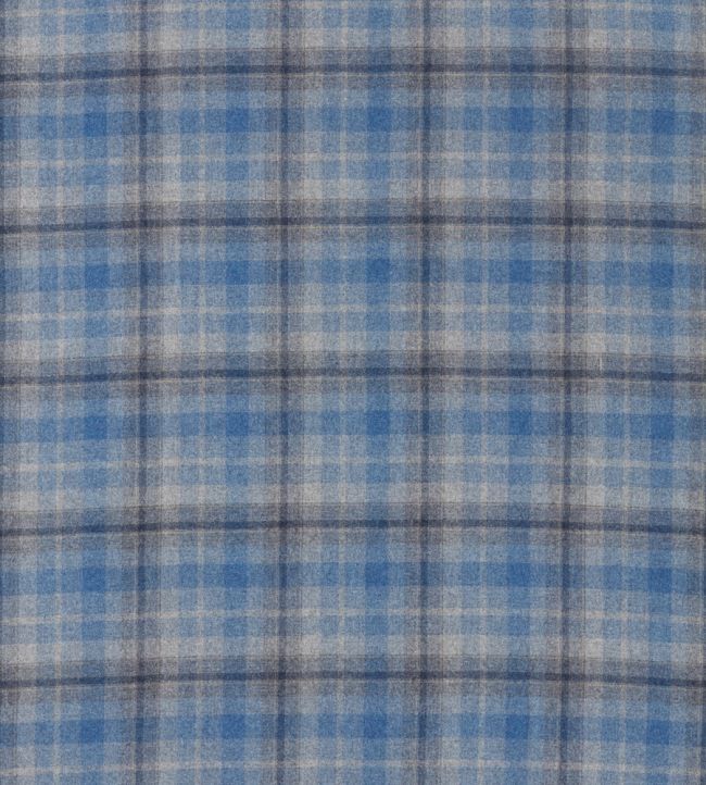 Samphrey Check Fabric by Sanderson Check Indigo / China