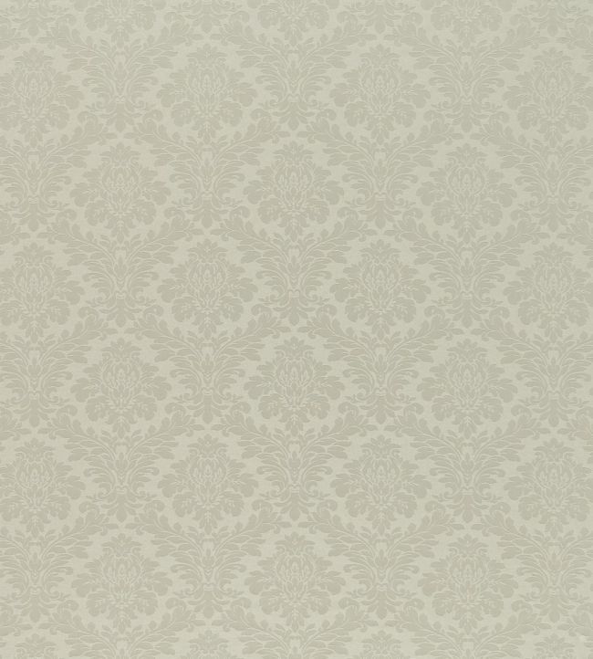 Lymington Damask Fabric by Sanderson Silver