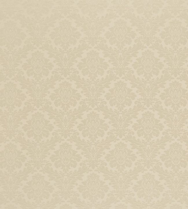 Lymington Damask Fabric by Sanderson Pale Linen