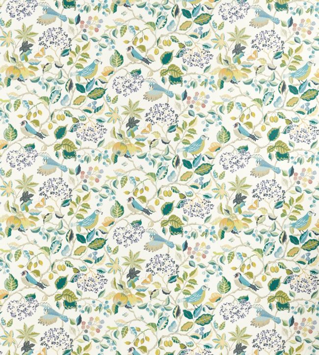 Birds And Berries Fabric by Sanderson Southwold Blue