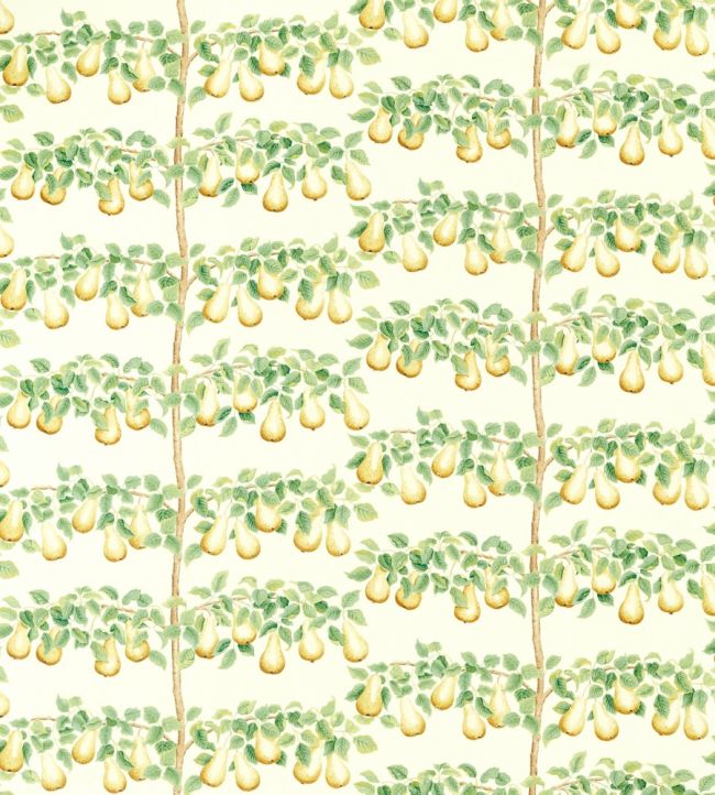 Perry Pears Fabric by Sanderson Ochre/Leaf Green