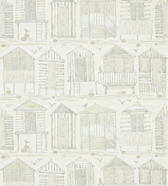 Beach Huts Wallpaper by Sanderson Driftwood