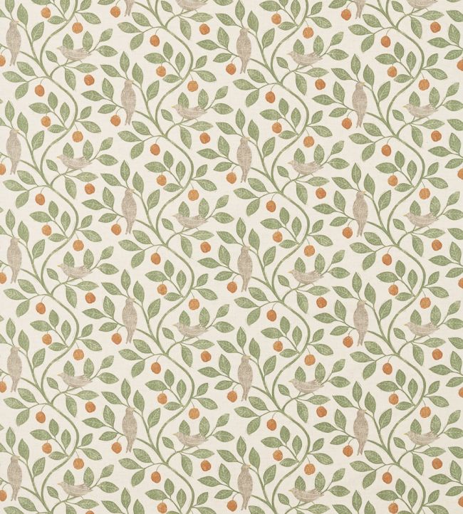 Damson Tree Fabric by Sanderson Brick/Fennel