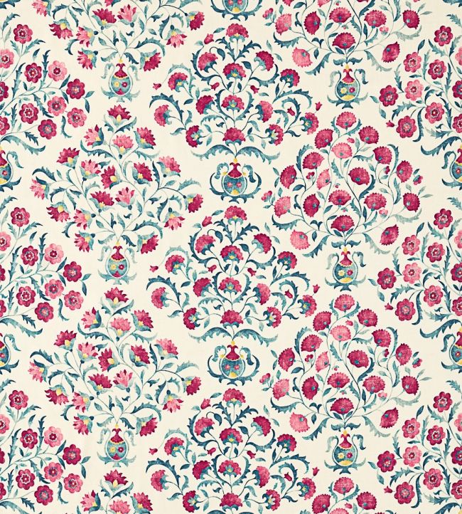 Ottoman Flowers Fabric by Sanderson Cherry/Indigo